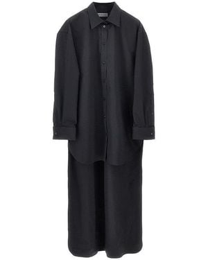 Balenciaga Poplin Oversized Shirt With Train - Black