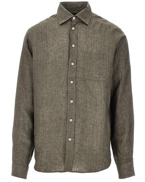 Sease Linen Classic Bd Shirt - Green