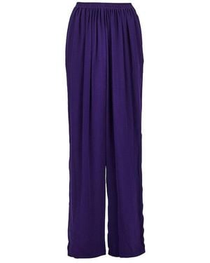 Alaïa Elasticated Waist Cady Trousers - Purple