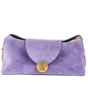 Versace Suede Leather 'Vivian' Clutch - Purple