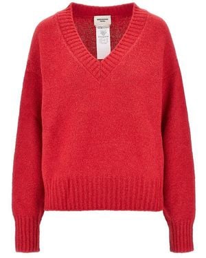 Weekend by Maxmara Alpaca Wool-Blend Knitted Sweater - Red