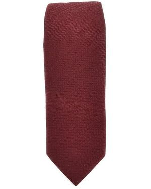 Emporio Armani Silk Necktie With Jacquard Motif - Red