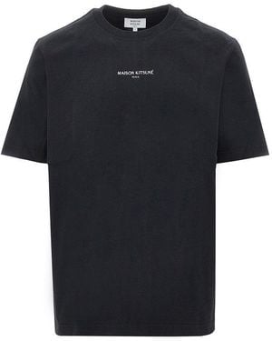 Maison Kitsuné 'Maison Kitsuné Paris' Embroidery T-Shirt - Black