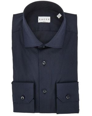 Xacus Stretch Poplin Slim Fit Shirt - Blue