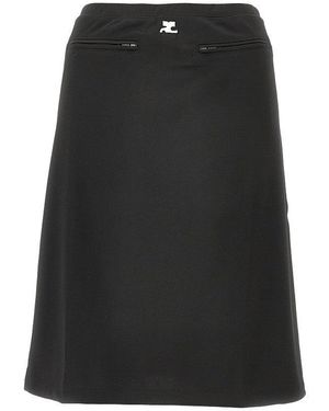 スカート COURREGES Woman Skirt Black 224CJU169VY0014 9999 Courrèges high-shine Mini Skirt | Black | FARFETCH