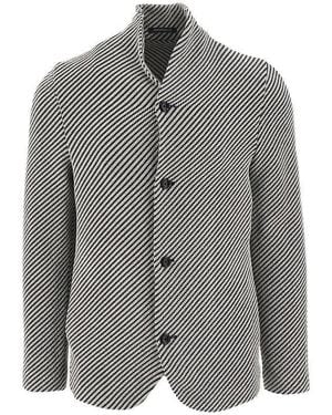 Emporio Armani 3D-Effect Jersey Jacket - Grey
