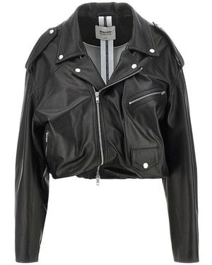 S.W.O.R.D Nappa Leather Balloon Fit Biker Jacket - Black
