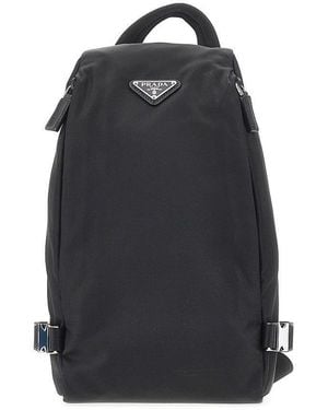 Prada Re-Nylon Crossbody Backpack - Black