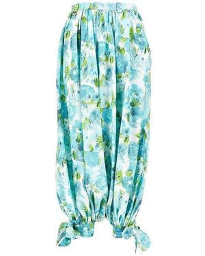 Chloé Jacquard Silk Trousers - Blue