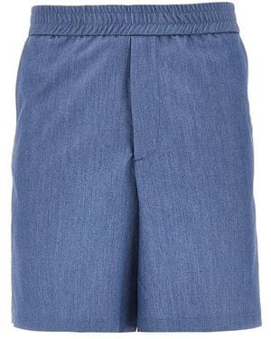 C.9.3 Viscose-Blend Gabardine Bermuda Shorts - Blue