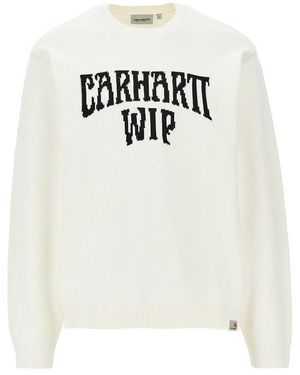 Carhartt 'Deck' Cotton Crewneck Jumper - White