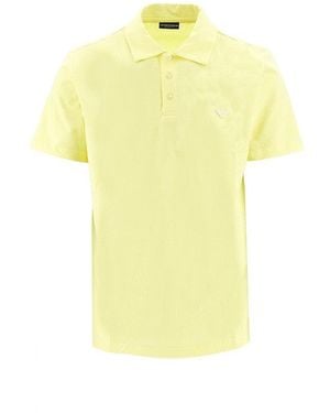 Emporio Armani Eagle Patch Jersey Polo Shirt - Yellow