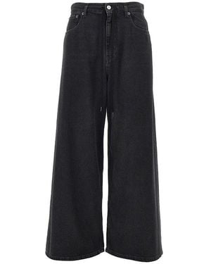 MM6 by Maison Margiela Oversized Jeans With Drawstring - Black