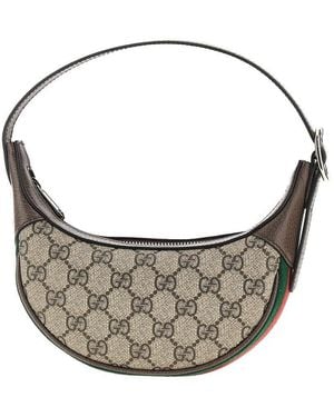 Gucci Gg Supreme Small Ophidia Bag - Grey