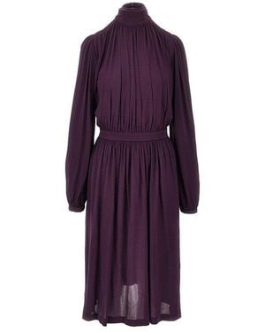 Gucci Crepe Jersey Midi Dress - Purple