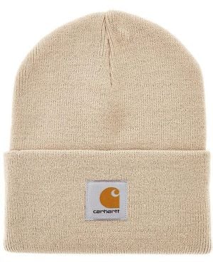Carhartt Logo Patch Beanie - Natural