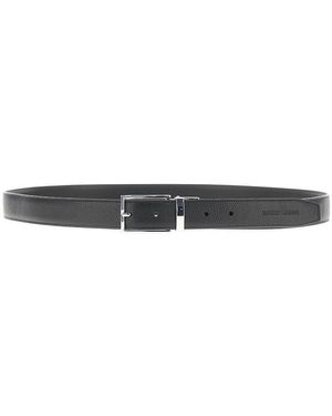 Emporio Armani Grained Leather Belt - Black
