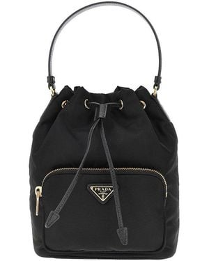Prada Re-Nylon Duet' Bucket Bag - Black
