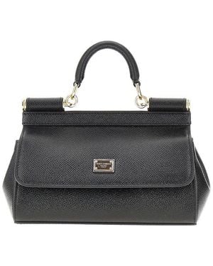 Dolce & Gabbana Dauphine Leather Small 'Sicily' Bag - Black