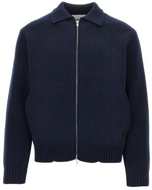 Laneus Wool Knitted Cardigan - Blue