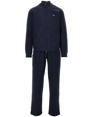 EA BODYWEAR Cotton Tracksuit With Embroidery - Blue