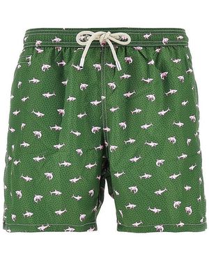 MC2 Saint Barth Shark On Shark Printed Swim Shorts - Green
