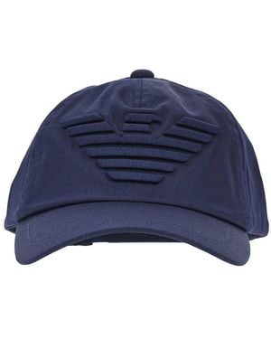 Emporio Armani Baseball Cap With Eagle Embroidery - Blue