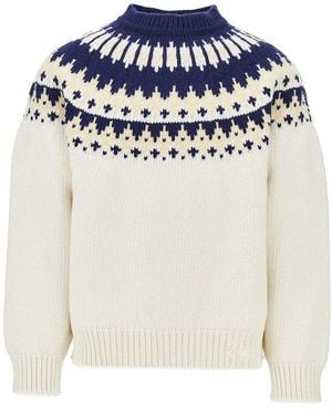 DSquared² Jacquard Motif Wool Jumper - White