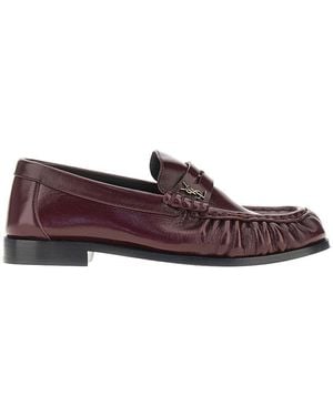 Saint Laurent Leather Loafers With Cassandre Logo 37 - Red