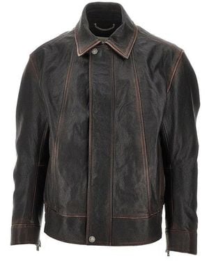 Golden Goose 'Prince' Nappa Leather Bomber Jacket - Black
