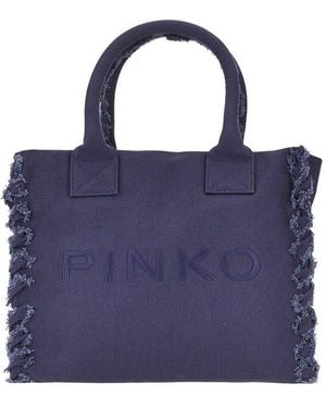 Pinko Canvas Medium 'Beach' Shopping Bag - Blue