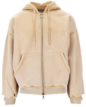 Cole Buxton Full-Zip Hoodie With Sun-Faded Effect - Natural
