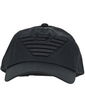 Emporio Armani Baseball Cap With Eagle Embroidery - Black