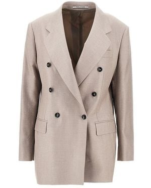Tagliatore Double-Breasted Twill Jacket - Natural