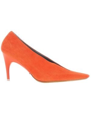 Balenciaga 'Duchesse' Suede Leather Court Shoes - Orange