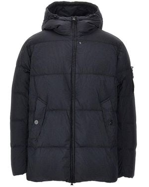 Stone Island Garment Dyed Crinkle Reps Ny Down Jacket - Blue