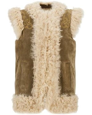Etro Leather Vest With Paisley Emrboidery - Natural