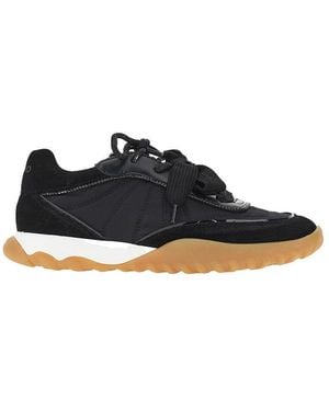 Pinko Suede Leather And Nylon Trainers - Blue