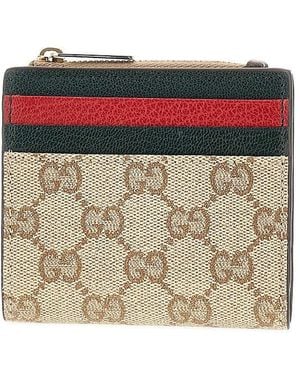Gucci Coated Gg Fabric Bi-Fold Wallet - Brown
