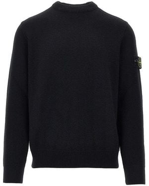 Stone Island Virgin Wool Crewneck Jumper - Black