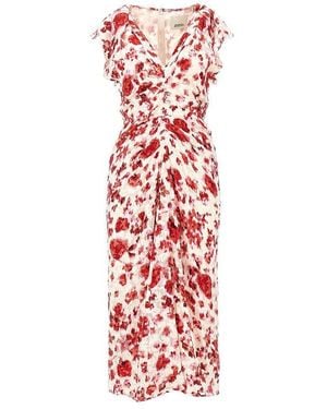 Isabel Marant Silk-Blend 'Lyndsay' Midi Dress - Red