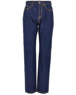 Versace Cotton Denim Jeans With Medusa Detail - Blue