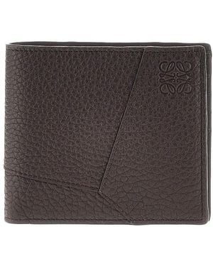 Loewe Grained Leather 'Puzzle' Bi-Fold Wallet - Brown