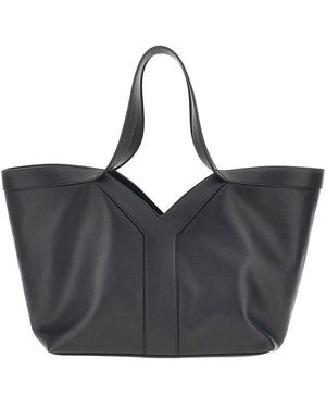 Saint Laurent Leather Small 'Y' Tote Bag - Blue