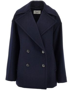 Weekend by Maxmara Virgin Wool Cloth Short Coat - Blue