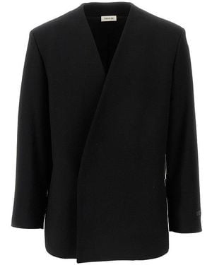Fear Of God Gabardine Lapelless Blazer - Black