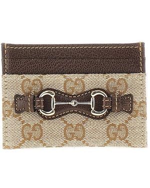 Gucci Gg Canvas Cardholder With Horsebit - Metallic