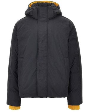 EA7 Oversized Padded Jacket With Logoed Bands - Blue
