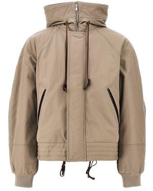 Bottega Veneta Padded Cotton Canvas Blouson Jacket - Natural