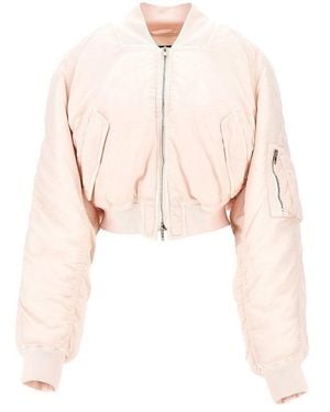 Phoebe Philo Technical Twill Cropped Bomber Jacket - Pink